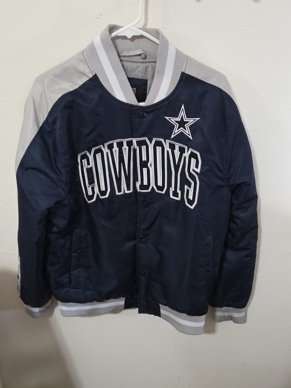 NFL Cowboys Navy and Gray Varsity Jacket